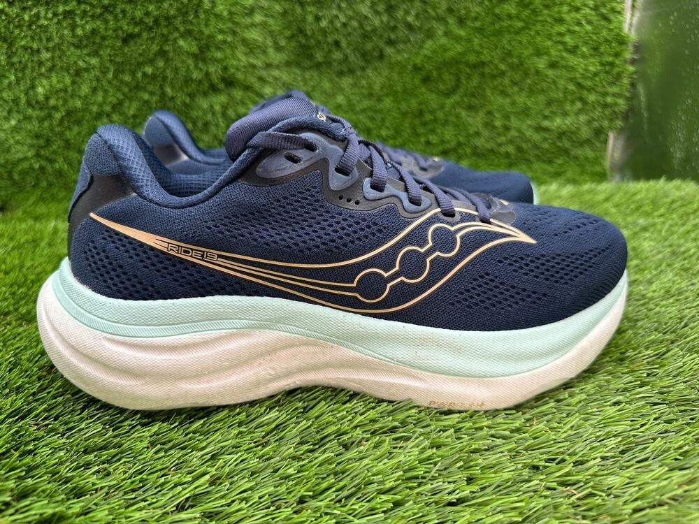Saucony Ride 19 S11056-110 Athletic Sneaker Women's 8W Blue Mesh Sports Running